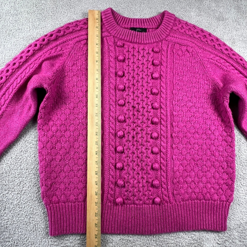 J.Crew Pink Cable‎ Knit Sweater Womens Large Preppy Chunky Textured Cozycore - Picture 5 of 14